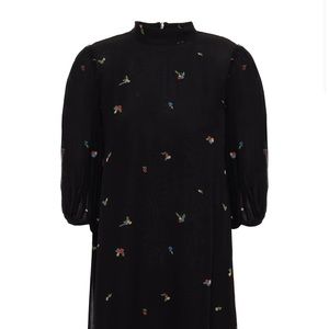 Ganni Black Floral Dress